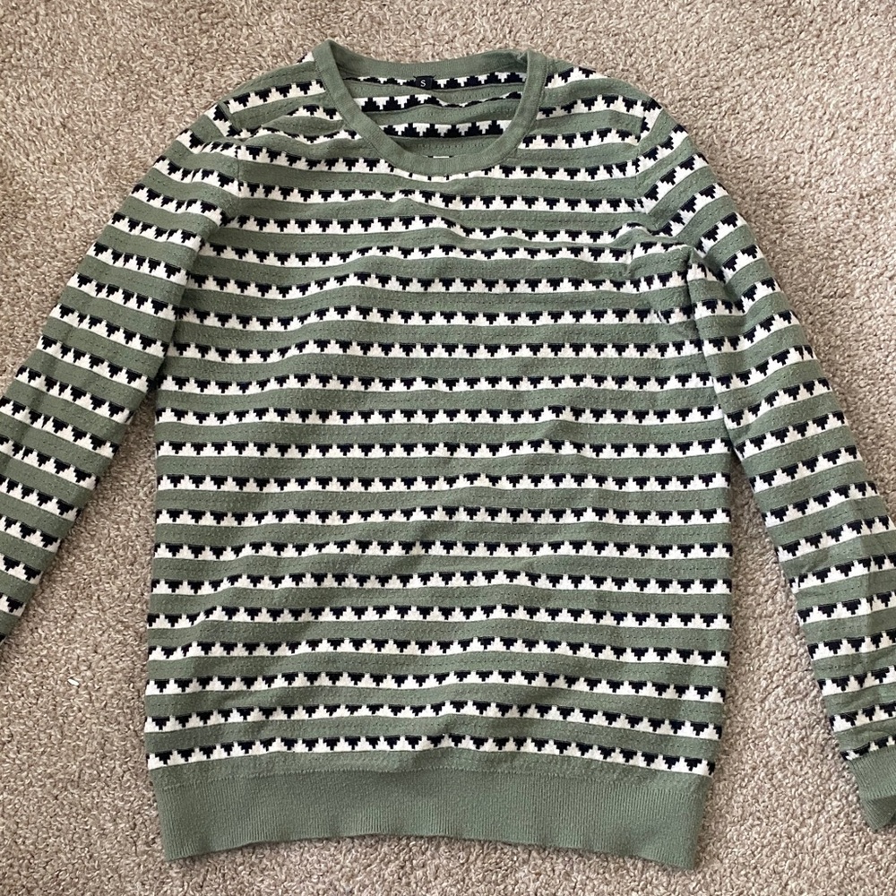 Green and Black Patterned Maternity Sweater